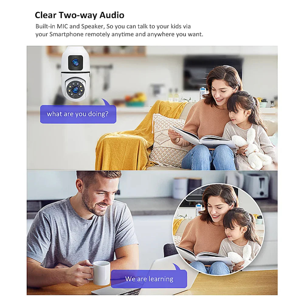 Wireless 360-Degree PTZ Smart Camera – Dual Lens IP Security Camera Chaudhary Brand Store