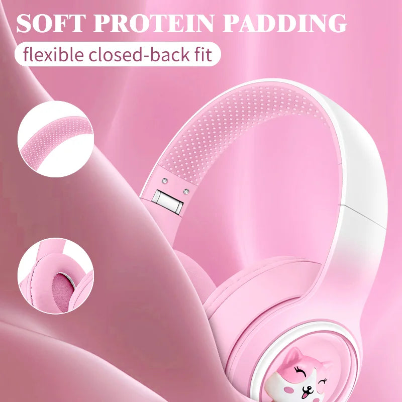 AKZ-08 Adorable Cartoon Wireless Headphones | Bluetooth 5.3, Hi-Res Audio & Built-in Mic