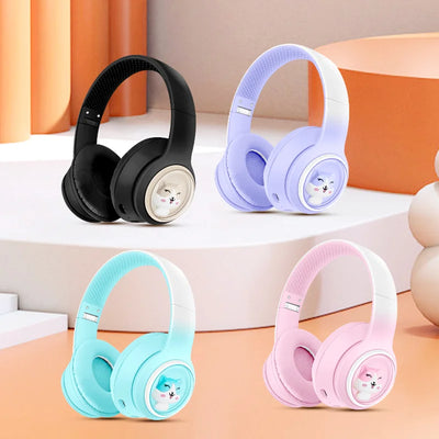 AKZ-08 Adorable Cartoon Wireless Headphones | Bluetooth 5.3, Hi-Res Audio & Built-in Mic