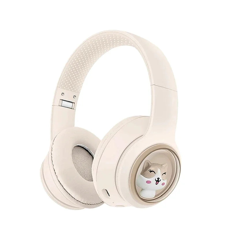 AKZ-08 Adorable Cartoon Wireless Headphones | Bluetooth 5.3, Hi-Res Audio & Built-in Mic