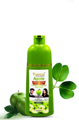 Yardlie Apple Hair Color Shampoo – 2-in-1 Dark Brown Hair Color & Cleanse Formula (400ml) Chaudhary Brand Store