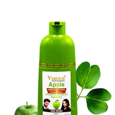 Yardlie Apple Hair Color Shampoo – 2-in-1 Dark Brown Hair Color & Cleanse Formula (400ml) Chaudhary Brand Store