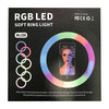 MJ36 RGB LED Ring Light 36cm with 16 Colors, Brightness Control & Phone Holder