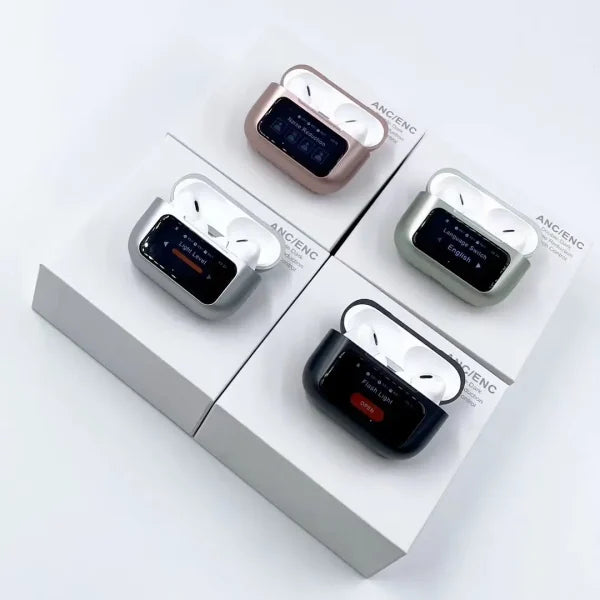 A9 Pro Digital Display Case Airpods / Anc/enc Touch Screen Wireless Earbuds (shiney Body Random Color)