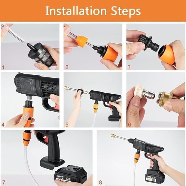 Automatic Cordless Wireless Car Wash Spray Gun High Pressure 48v Lithium Water Jet Foam Car Washer Gun - CHAUDHARY BRAND STORE