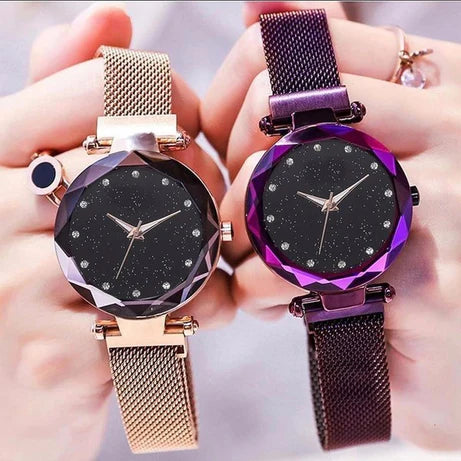 Classy Magnet Chain Elegant Women Wrist Watch (Pack Of 2)