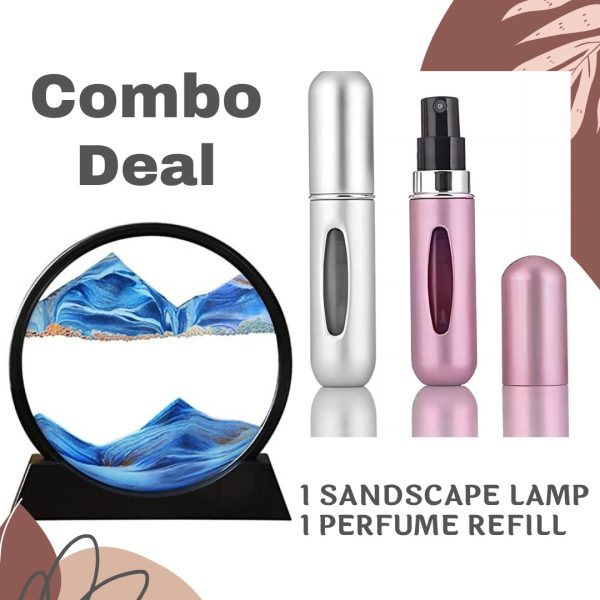 (combo Deal)1 Sandscape Lamp / 1 Refillable Mini Perfume Spray Bottle (random Color) - CHAUDHARY BRAND STORE