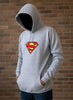 New Summer Collection Full Grey Hoodie – SUPER MAN Printed for Girls & Boys (Extra Large)