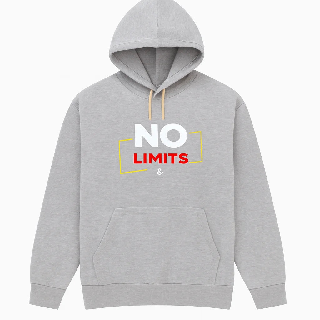 No Limits Grey Hoodie – Premium Summer Collection for Men & Boys | Stylish, Comfortable & Casual Wear