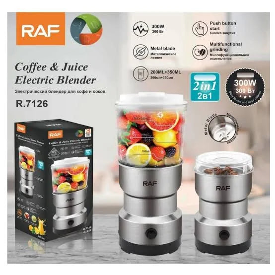 2-in-1 RAF Coffee & Juice Electric Blender – Premium Quality Multifunctional Kitchen Blender for Smoothies, Juices & Coffee | Powerful Motor & Durable Design
