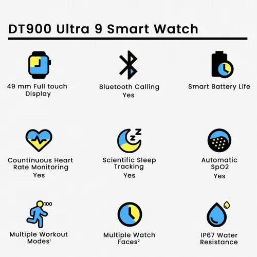 Dt900 Ultra 49mm Display Smart Watch With 7 Straps & Crystal Case - CHAUDHARY BRAND STORE