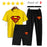 3 Pcs Half Sleeve Track Suit for Men – Yellow & Black, Stylish & Comfy!