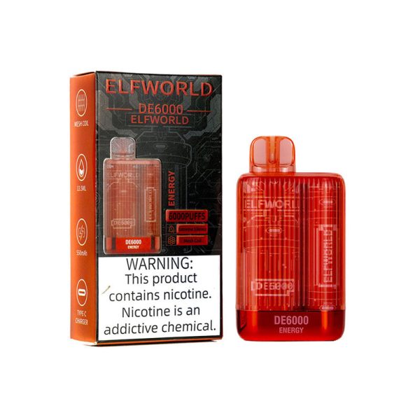 Elfworld DE6000 Disposable Vape Pod – 6000 Puffs, 13.5ml, 5% Nicotine - CHAUDHARY BRAND STORE