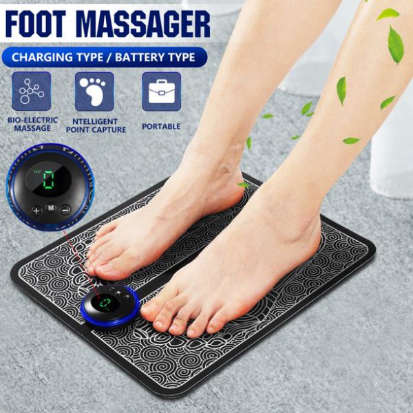 Ems Foot Massager Mat Electric Usb Charging Smart Display Tens Acupuncture Feet Cushion Blood Circulation Pad Health Care Home - CHAUDHARY BRAND STORE