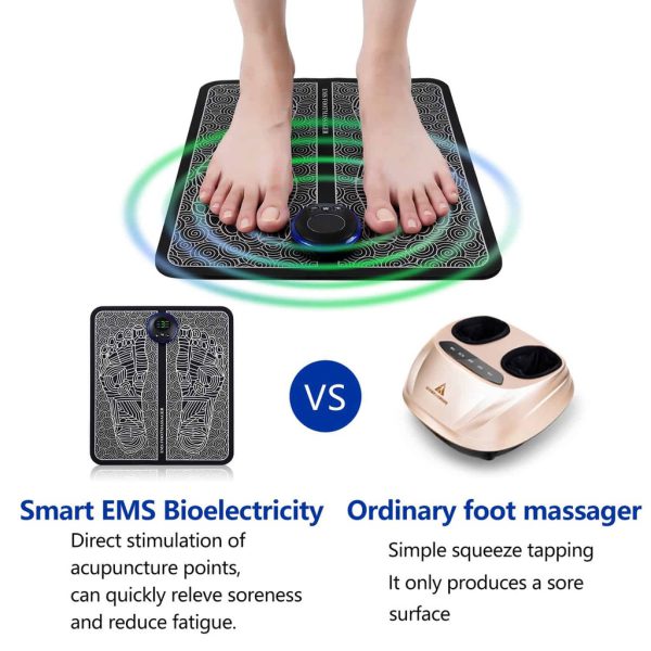 Ems Foot Massager Mat Electric Usb Charging Smart Display Tens Acupuncture Feet Cushion Blood Circulation Pad Health Care Home - CHAUDHARY BRAND STORE