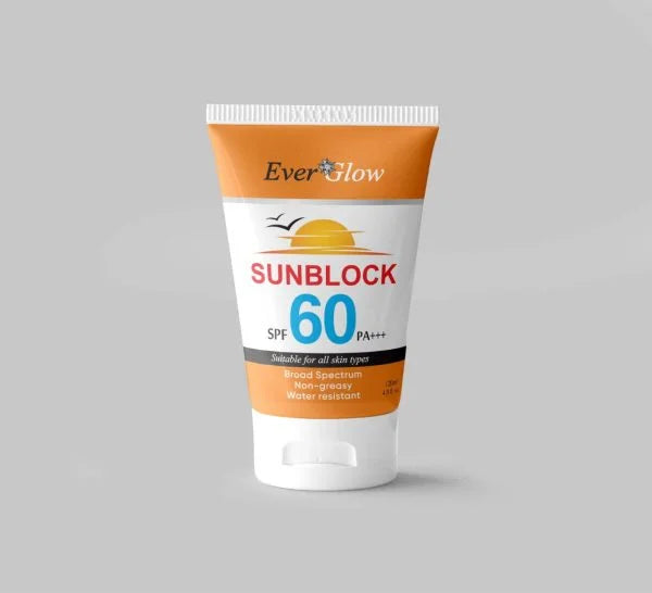 Ever Glow Whitening Sunblock Spf 60 – | Brightening & Broad Spectrum Protection | Sunblock