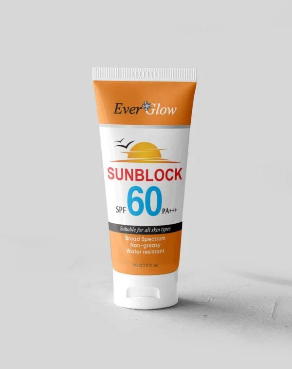 Ever Glow Whitening Sunblock SPF 60 – Brightening & Broad Spectrum Protection