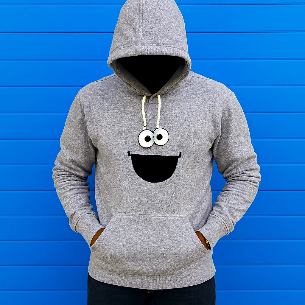 Emoji Printed Grey Hoodie – New Summer Collection for Men & Boys | Fun, Stylish & Comfortable Casual Wear (XL)