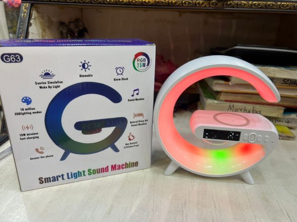 G63 Rgb Light Bluetooth Speaker With 10w Wireless Charging 4 In 1 Led Atmosphere Rgb Night Light Alarm Clock Desk Lamp Bluetooth Speaker Wireless Charging Modern - CHAUDHARY BRAND STORE