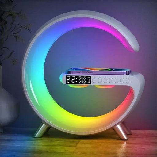 G63 Rgb Light Bluetooth Speaker With 10w Wireless Charging 4 In 1 Led Atmosphere Rgb Night Light Alarm Clock Desk Lamp Bluetooth Speaker Wireless Charging Modern - CHAUDHARY BRAND STORE