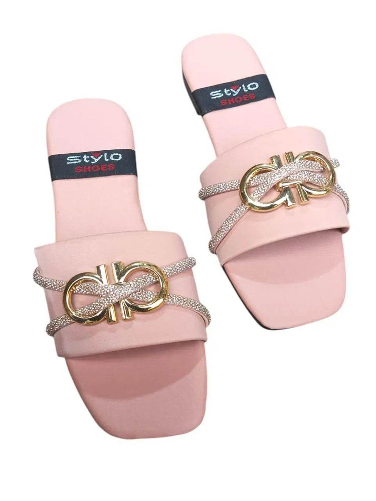 Elegant Women's PVC Semi-Formal Flats Slippers