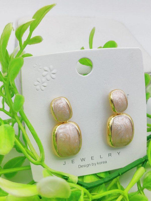 Imported Elegant Dual-tone Rectangular Drop Earrings – Statement Jewelry - CHAUDHARY BRAND STORE