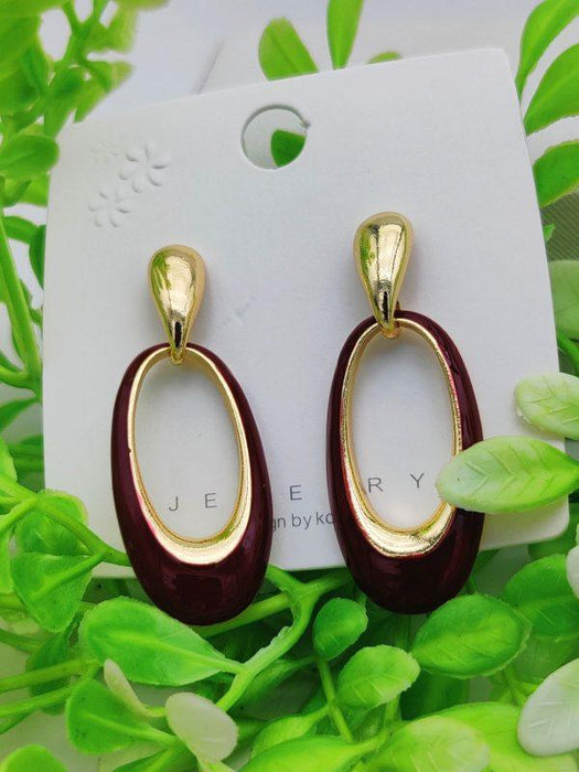 Imported Sophisticated Gold-plated Oval Drop Earrings – Modern Elegance Redefined 💫 | Earrings For Girls & Women | Luxurious Feeling