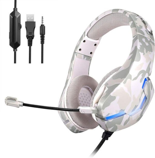 J10 Gaming Headphones Gaming Headset Ultra Flexible Led Stereo Surround Headphone White Color - CHAUDHARY BRAND STORE