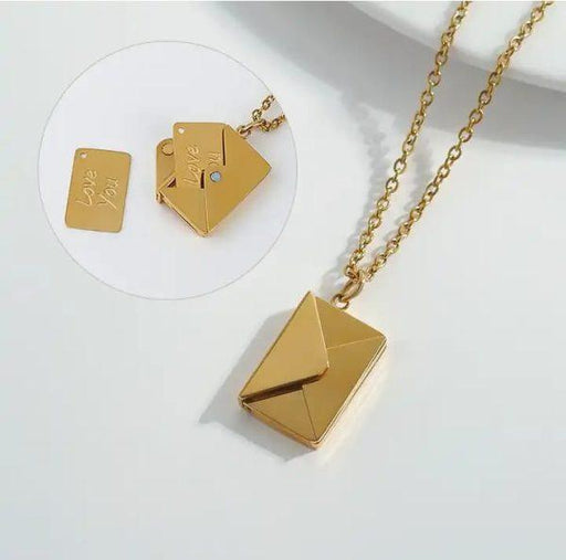 Love Letter Envelop Pendent For Girls – Golden Color