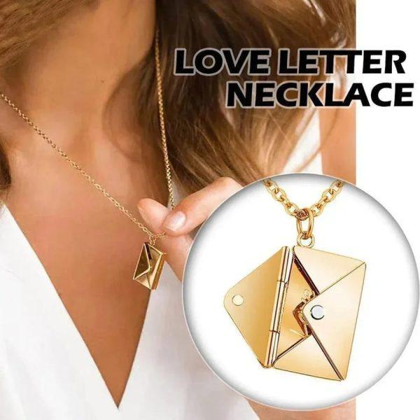 Love Letter Envelop Pendent For Girls – Golden Color - CHAUDHARY BRAND STORE