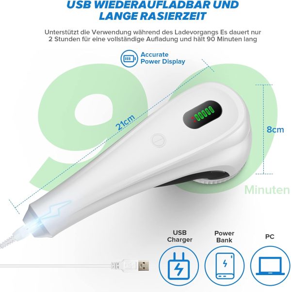 M23 Portable Lint Remover Usb Rechargeable Lint Remover For Various Fabrics With Screen Power Display