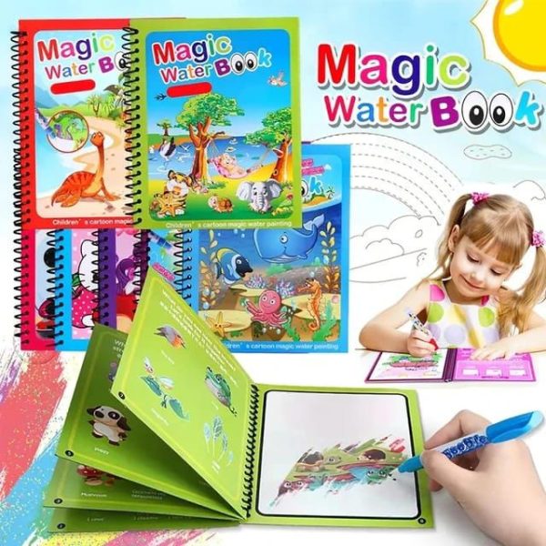 Magic Water Book Painting Drawing Coloring Board Book Magic Water Pen (Pack Of 3) - CHAUDHARY BRAND STORE