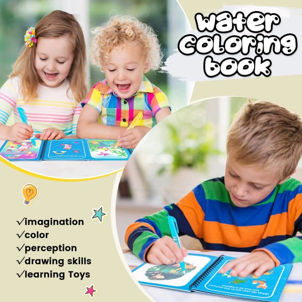 Magic Water Book Painting Drawing Coloring Board Book Magic Water Pen (Pack Of 3)