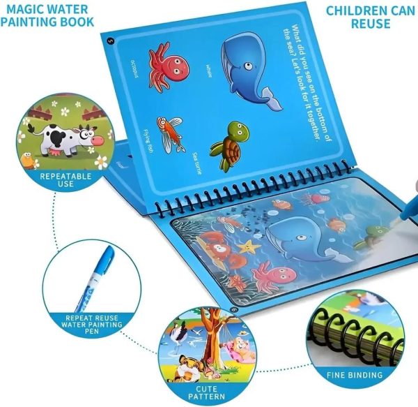 Magic Water Book Painting Drawing Coloring Board Book Magic Water Pen (Pack Of 3)