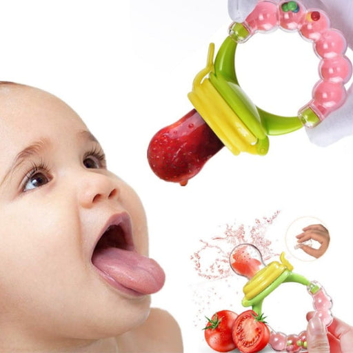 Baby Solid Baby Fruit Pacifier Fresh Fruit Feeder Infant Teething Toy Nibbler Teether Pacifier Safe Silicone Pacifier (Pack of 5)