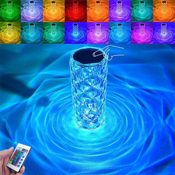 16 Color Daimond Crystal Lamp With Remote LED Crystal Table Lamp (L)