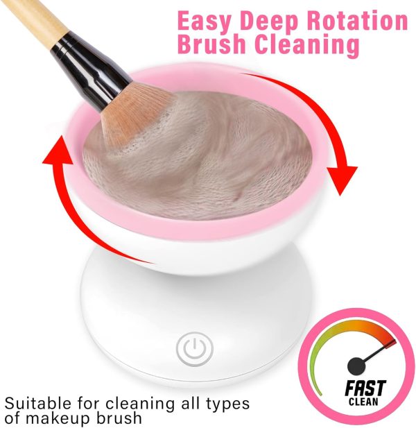Electric Makeup Brush Cleaner Machine | Automatic USB Rechargeable Brush Washer | Gentle Silicone Cleaning