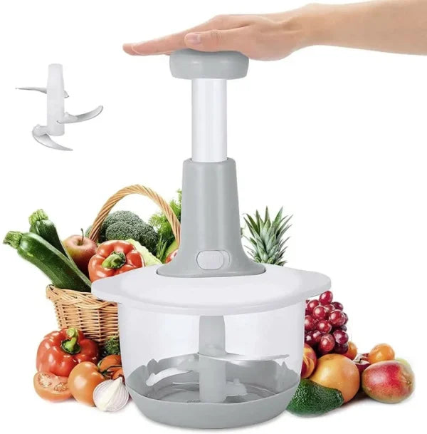 Manual Hand Push Chopper | Multi-functional Vegetable Meat Grinder, Grater, Chopper -1500 Ml (random Color) - CHAUDHARY BRAND STORE