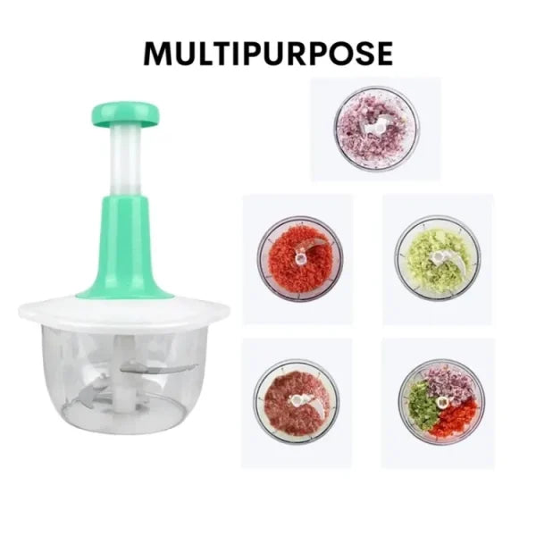 Manual Hand Push Chopper | Multi-functional Vegetable Meat Grinder, Grater, Chopper -1500 Ml (random Color) - CHAUDHARY BRAND STORE