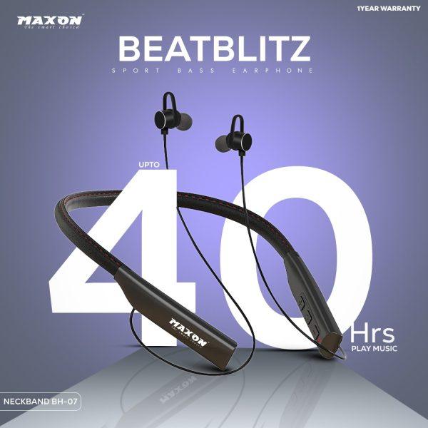 Maxon Bh-07 Wireless Neckband / 40 Hours Play Time, 500 Mah Battery