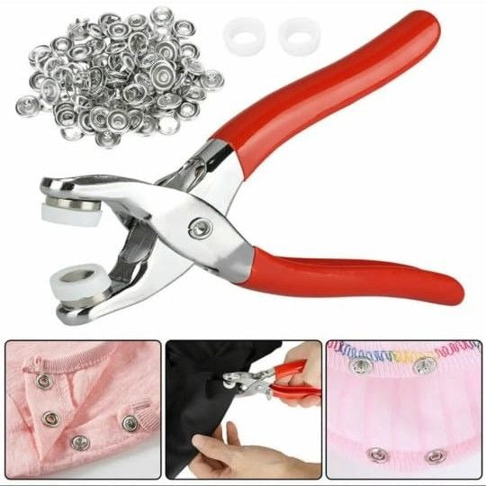 Metal Hand Press Tich Button Fixer Machine with 25 Snap Buttons | Durable & Easy-to-Use DIY Tool