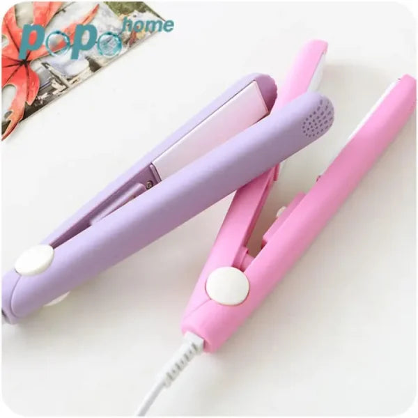 Mini Portable Ceramic Hair Straightener & Curler | Frizz-Free Smooth Hair | Random Color