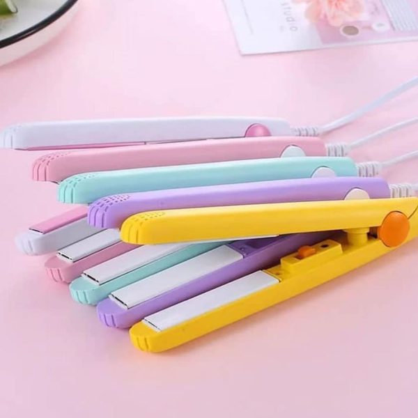 Mini Portable Ceramic Hair Straightener & Curler | Frizz-Free Smooth Hair | Random Color