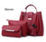 High-Quality Synthetic Leather 3-Piece Handbag Set with Clutch & Wallet