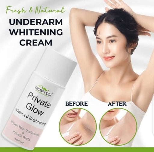 Organa Touch Fresh & Natural Underarm Whitening Cream Private Glow Advanced Brightening (100ml) - CHAUDHARY BRAND STORE