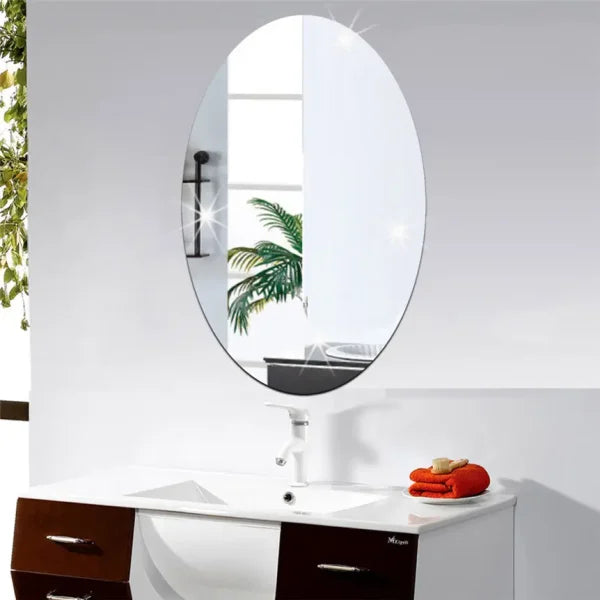 Oval Bathroom House Mirror Acrylic Wall Stickers 200×300 ( Pack Of 3)