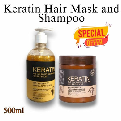 Pack Off 2 Deal Hair Keratin Mask & Shampoo Deal, 500ml - CHAUDHARY BRAND STORE