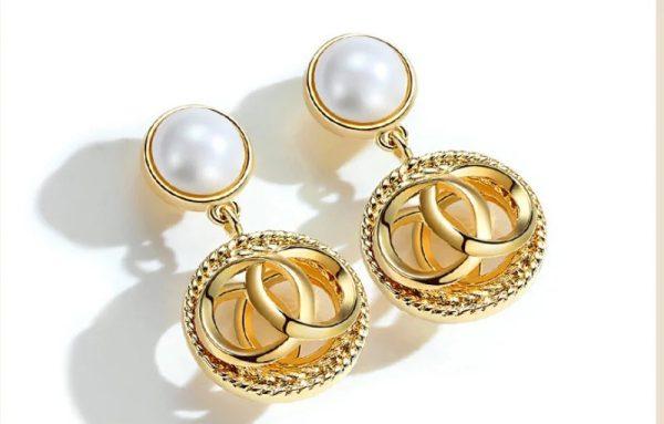 Pearl Stud With Circular Drop Earring European Style Earrings For Women - CHAUDHARY BRAND STORE