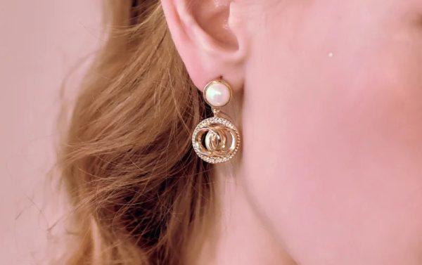 Pearl Stud With Circular Drop Earring European Style Earrings For Women