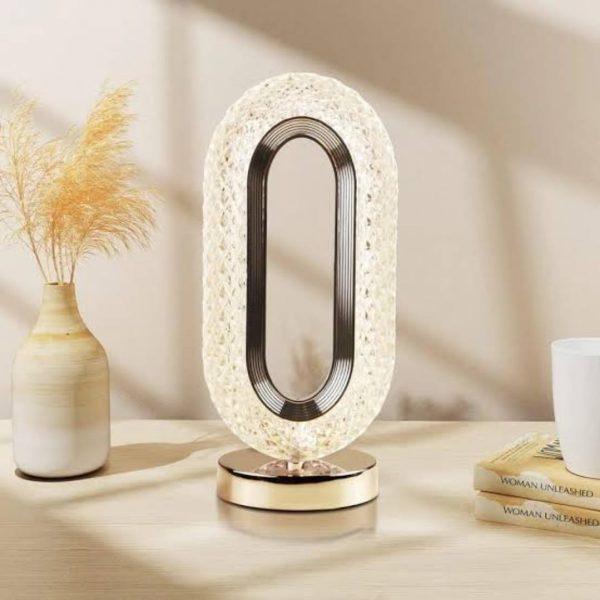 Rechargeable Luxury Oval Shaped Crystal Table Lamp With 3 Colors Touch Control | Best Quality Table Lamp - CHAUDHARY BRAND STORE